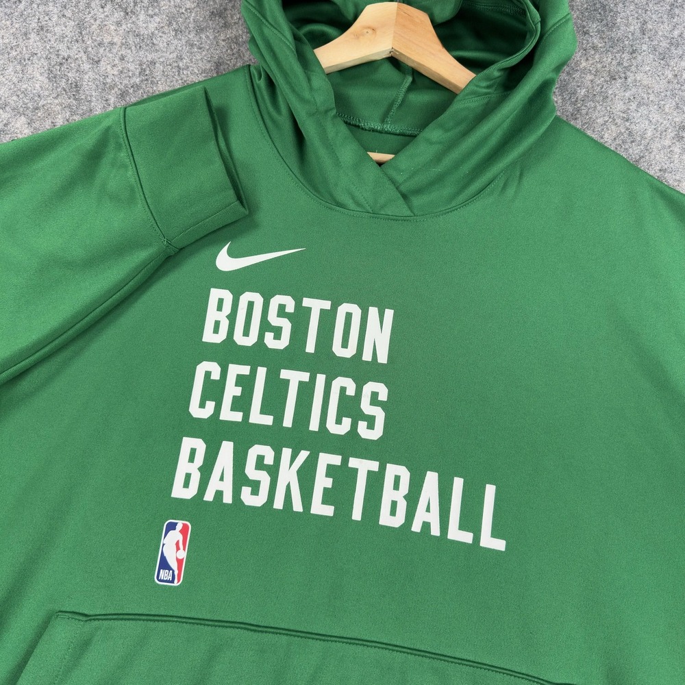 Boston Celtics Sweatshirt Hoodie Mens 2XL Green NBA Basketball Nike Dri-FIT